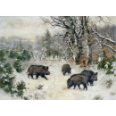 РЕПРОДУКЦИИ НА КАРТИНИ Диви свине край гората (1900)